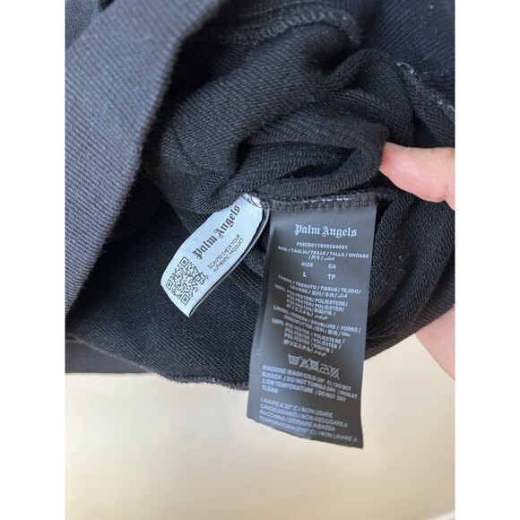 Palm Angels Oversize Black Hoodie with Broken Palm Tree Size Large Gently Used - Picture 6 of 9